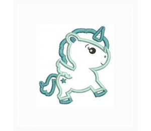 Stickmuster -Einhorn - Pferd Appli